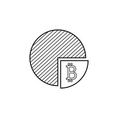 pie of crepto currency icon. Element of crypto currency for mobile concept and web apps. Thin line  icon for website design and development, app development. Premium icon