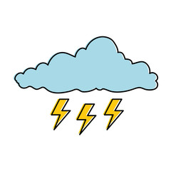 weather cloud rainy with ray vector illustration design