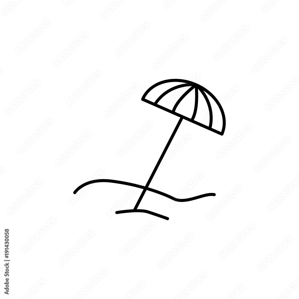 Poster beach umbrella icon. element for mobile concept and web apps. thin line icon for website design and 