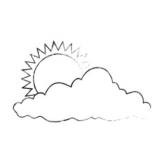 summer sun with clouds vector illustration design