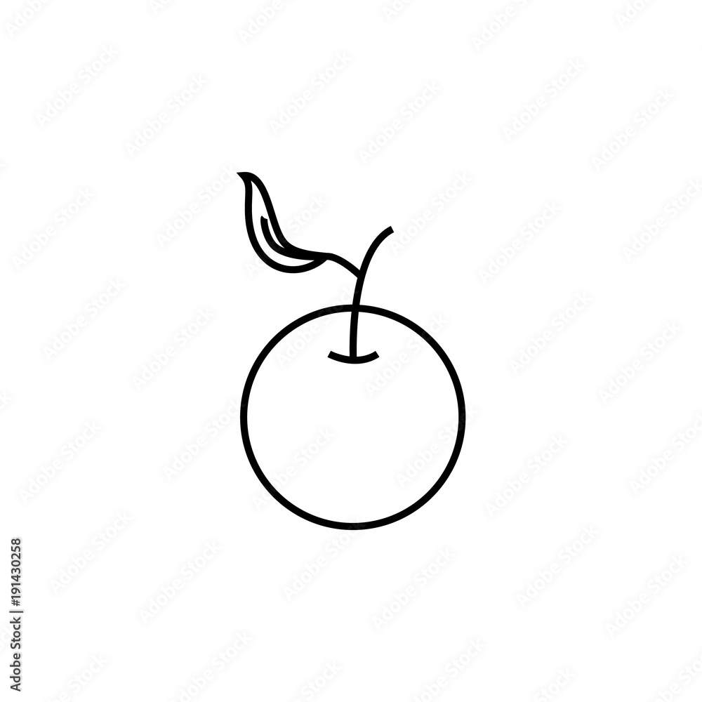 Poster an apple icon. element for mobile concept and web apps. thin line icon for website design and develo
