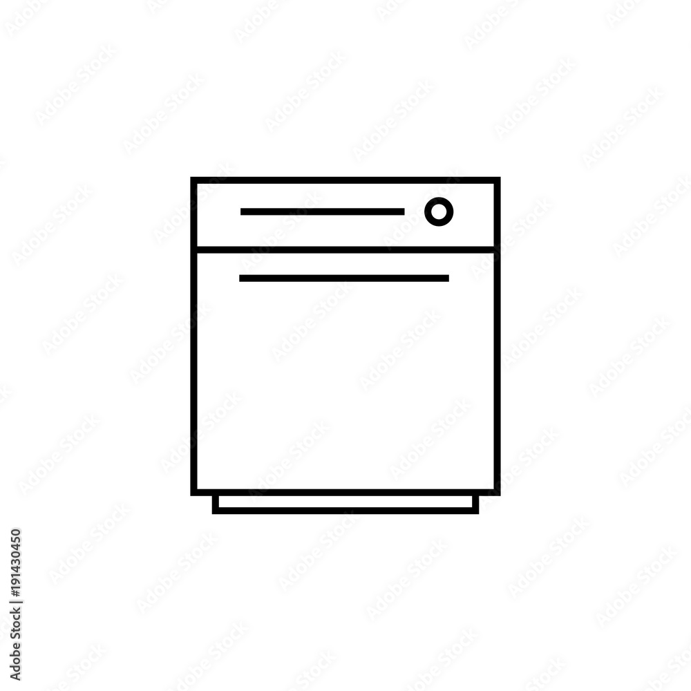 Poster dishwashing machine icon. element for mobile concept and web apps. thin line icon for website design