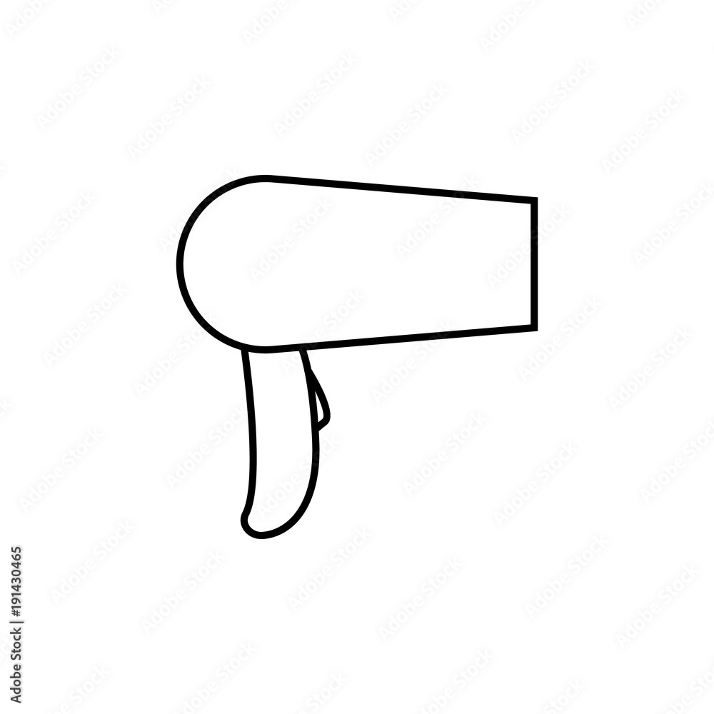 Poster hair dryer icon. element for mobile concept and web apps. thin line icon for website design and deve