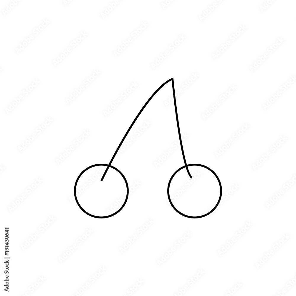 Poster cherries icon. element for mobile concept and web apps. thin line icon for website design and develo
