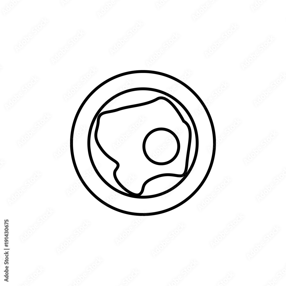 Poster fried eggs on a plate icon. element for mobile concept and web apps. thin line icon for website desi