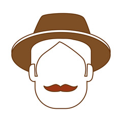 man gardener with hat avatar character avatar character vector illustration design