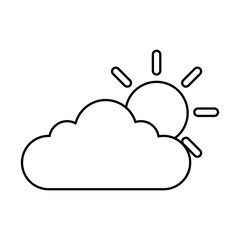 summer sun with clouds vector illustration design