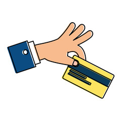 hand with credit card isolated icon vector illustration design