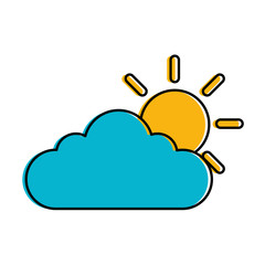 summer sun with clouds vector illustration design
