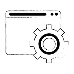template web with gears vector illustration design