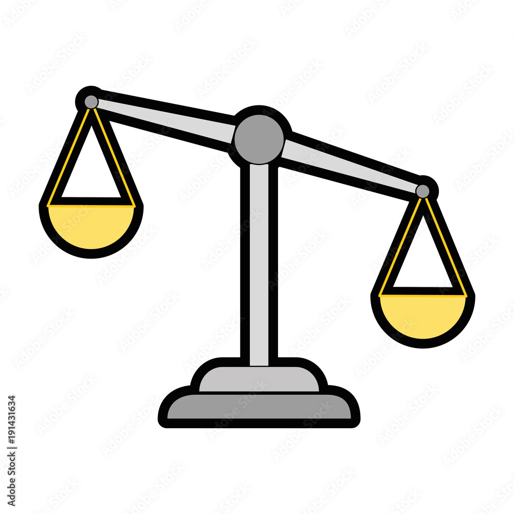 Sticker justice scale isolated icon vector illustration design