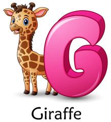 Letter G is for Giraffe cartoon alphabet