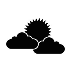 summer sun with clouds vector illustration design