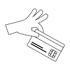 Fototapeta na wymiar hand with credit card isolated icon vector illustration design
