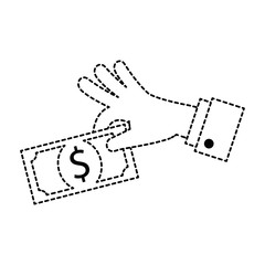Fototapeta na wymiar hand with bill dollar money icon vector illustration design