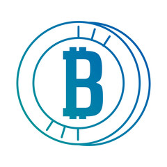 bitcoin virtual money icon vector illustration design