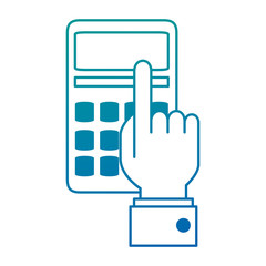 hands with calculator math isolated icon vector illustration design