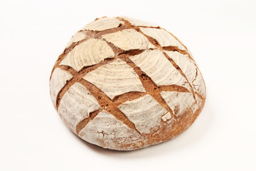 A country bread isolated on white background.      