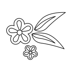 beautiful flower with leafs vector illustration design