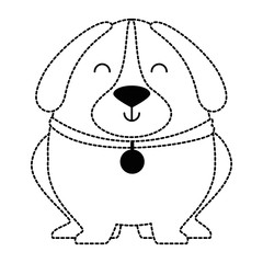 cute dog with necklace vector illustration design