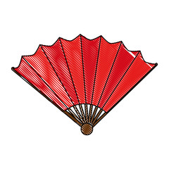 chinese fan decorative icon vector illustration design