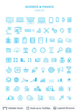 Business and financial icons collection.