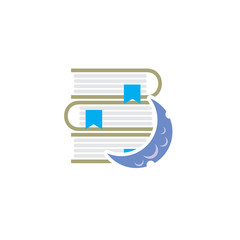 Moon Book Logo Icon Design