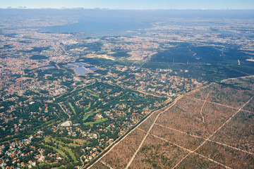 The sky view of the Lisboa outskirts. Lisboa. Portugal
