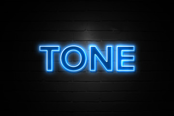 Tone neon Sign on brickwall