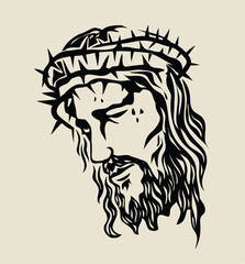 Jesus Christ Sketch, art vector design - obrazy, fototapety, plakaty