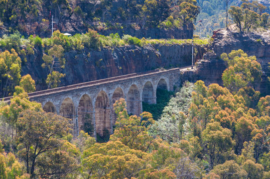 View on old historic railway viaduct