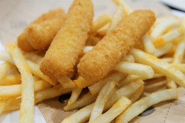 cheese sticks with french fries
