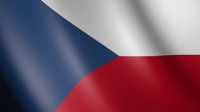 Flag of the Czech Republic with fabric texture, seamless loop