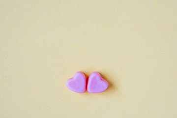 Valentines day background with heart shape candy