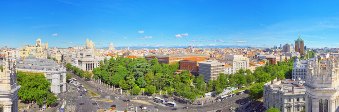 Panoramic view from above on the capital of Spain- the city of M