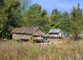 Fototapeta na wymiar landscape of small village