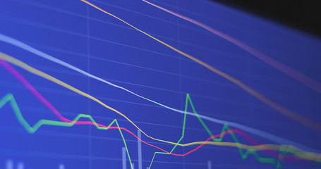 Obraz premium Financial stock data on screen