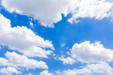 Naklejka na ściany i meble Blue sky with clouds in summer