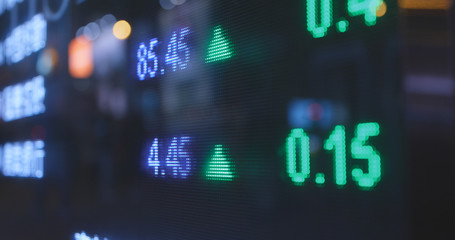 Obraz premium Stock market display in the city