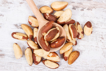 Brazil nuts containing natural minerals and vitamin