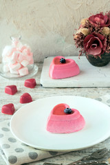 Cakes in the form of heart on the day of the holy Valentine