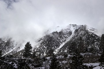 Snow Covered Cloudy Peak in the Sierra Mountains