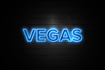 Vegas neon Sign on brickwall