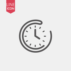 Clock vector icon. Time vector illustration. Trendy Flat style for graphic design, Web site, UI