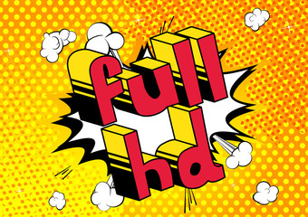 Full HD - Comic book style phrase on abstract background.