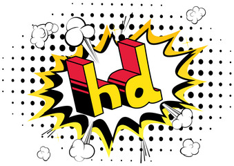 HD - Comic book style phrase on abstract background.
