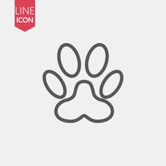 Paw Prints. Logo. Vector Illustration. Isolated vector Illustration. Black on White background.
