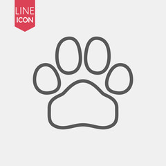 Paw Prints. Logo. Vector Illustration. Isolated vector Illustration. Black on White background.