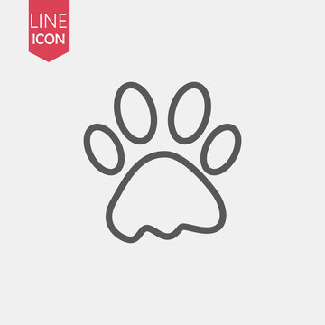 Paw Prints. Logo. Vector Illustration. Isolated vector Illustration. Black on White background.