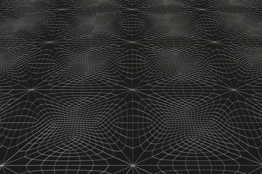 Lines of metal wires on black surface